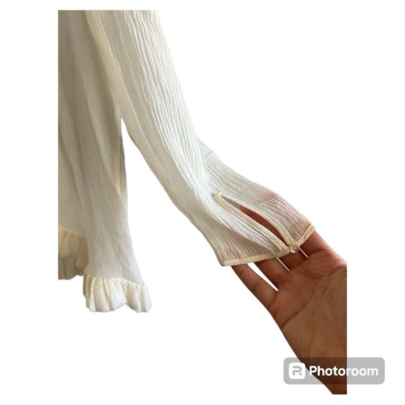 Chloé early 2000s Cream Silk sheer ruffled bolero size Small - Picture 4 of 5